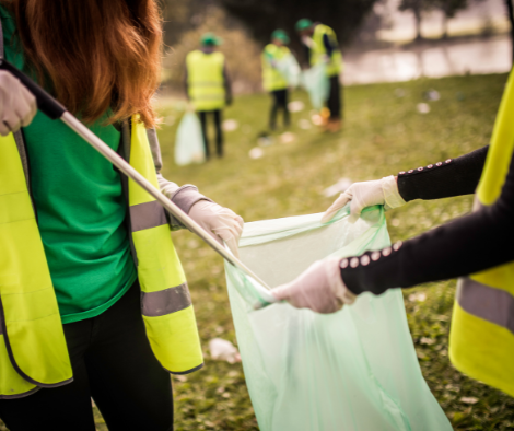 Trash pickup stock image