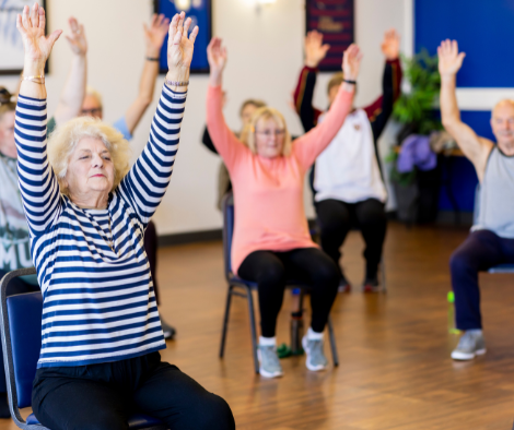 Seniors exercising