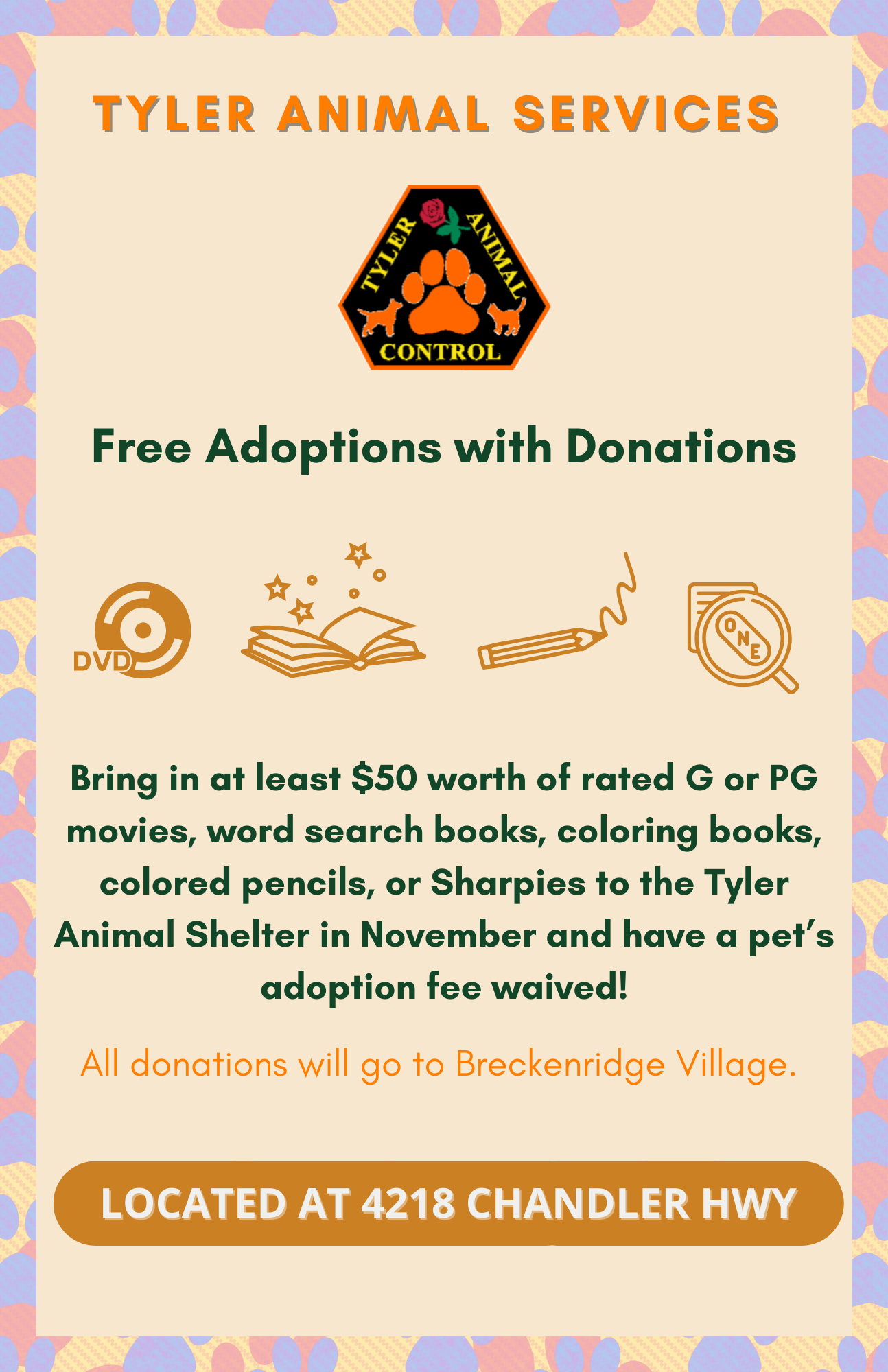 Adoptions waived with donations for Breckenridge Village