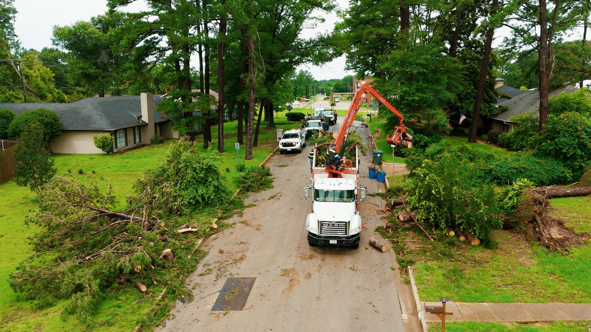 Crews cleaning up after storms