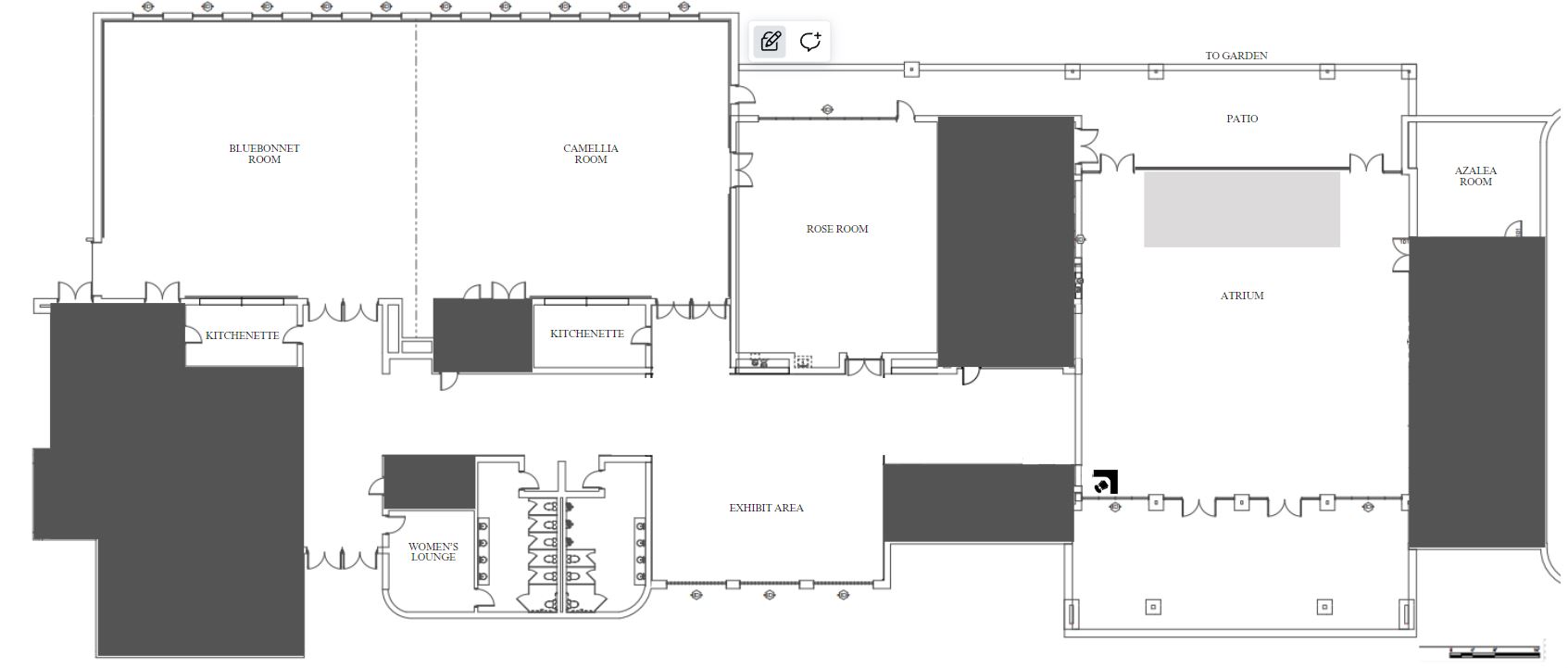 Rose Garden Center Layout - To Scale