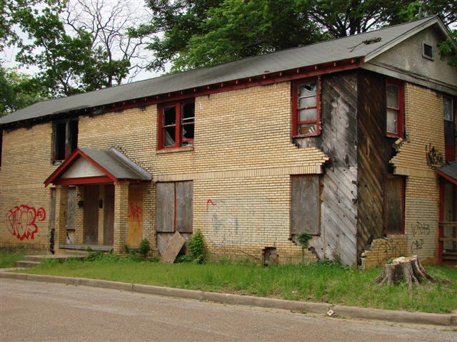 House with missing corner exterior