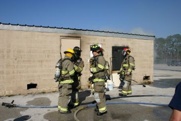 Suited-up firefighters