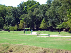 Sidewalk with exercise spots